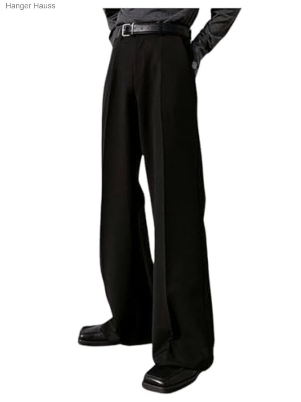 Wide Leg Flare Bell Bottom Pants Zipper Fly Slant Pockets Solid Dress Slacks